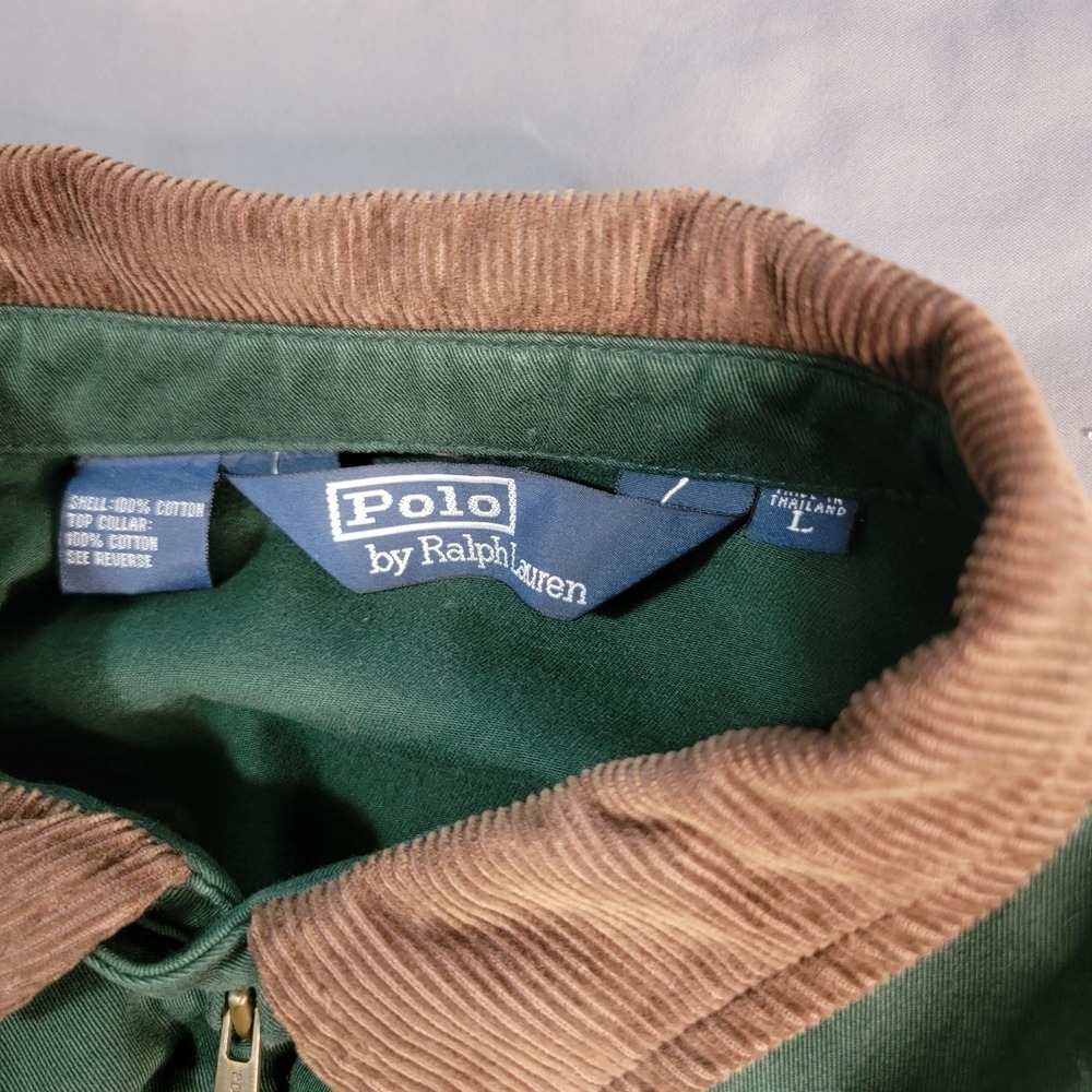 Vintage Polo Ralph Lauren Harrington Jacket Men's Large Full Zip Corduroy Collar - Picture 6 of 6
